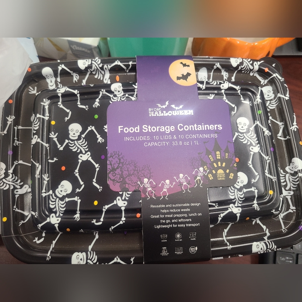 Spooky Skeletons Party Halloween Meal Prep Storage Containers 20pk by CWC